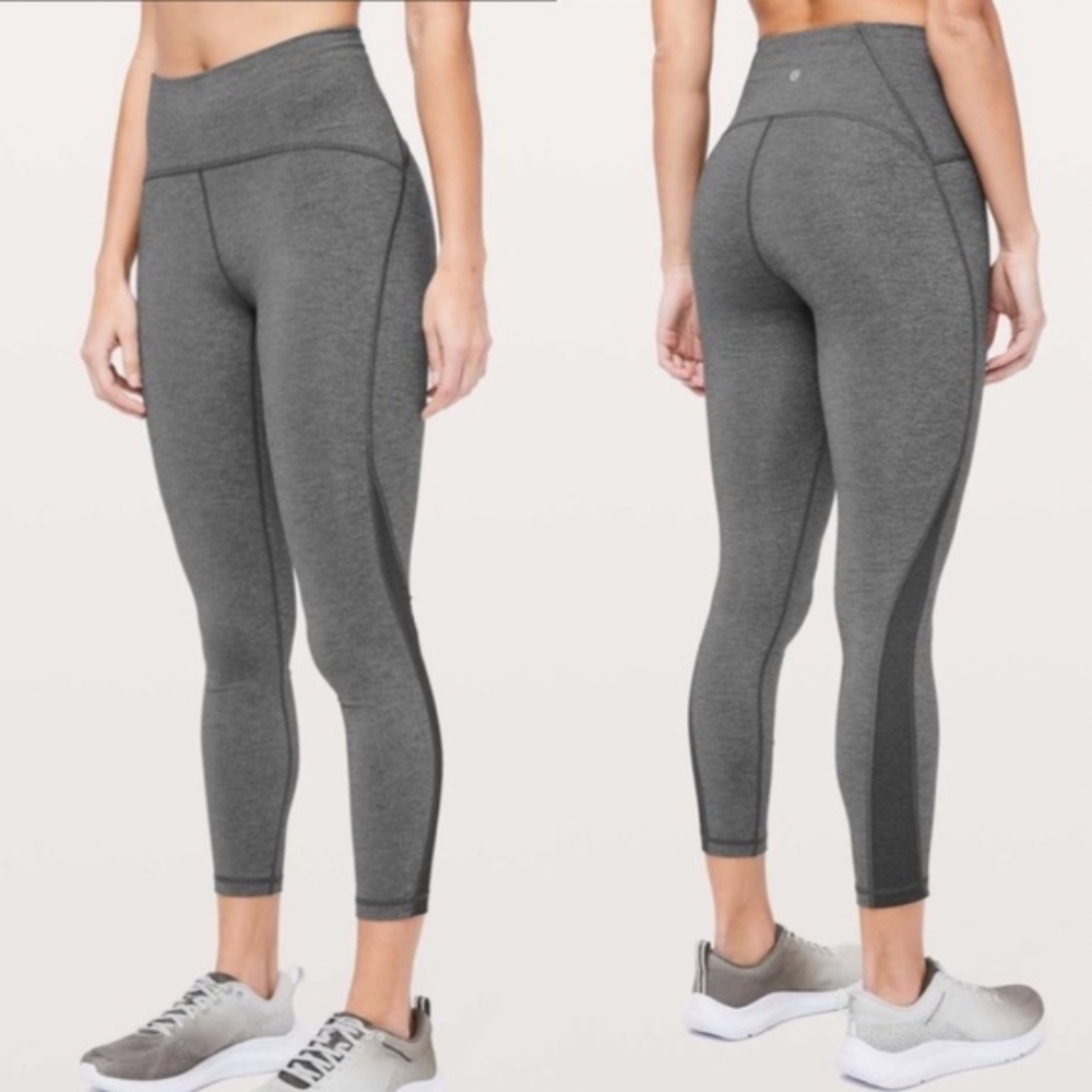 Lululemon Train Times 7/8 Pant Heathered Black SZ 2